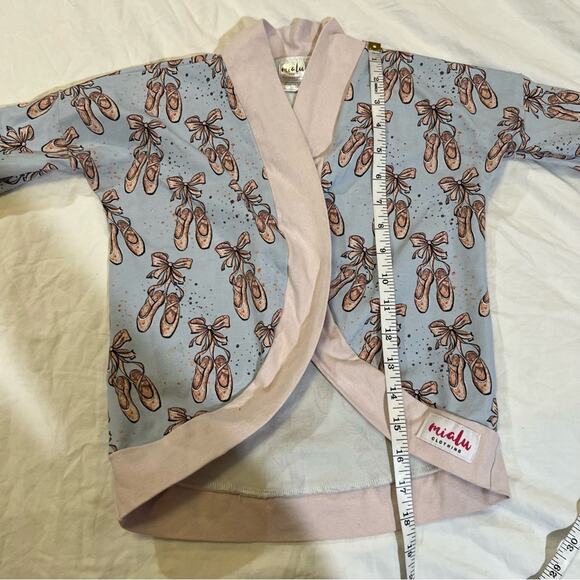 Mialu Handmade Open Front Ballet Slipper Print Cardigan size 5 - Picture 8 of 11
